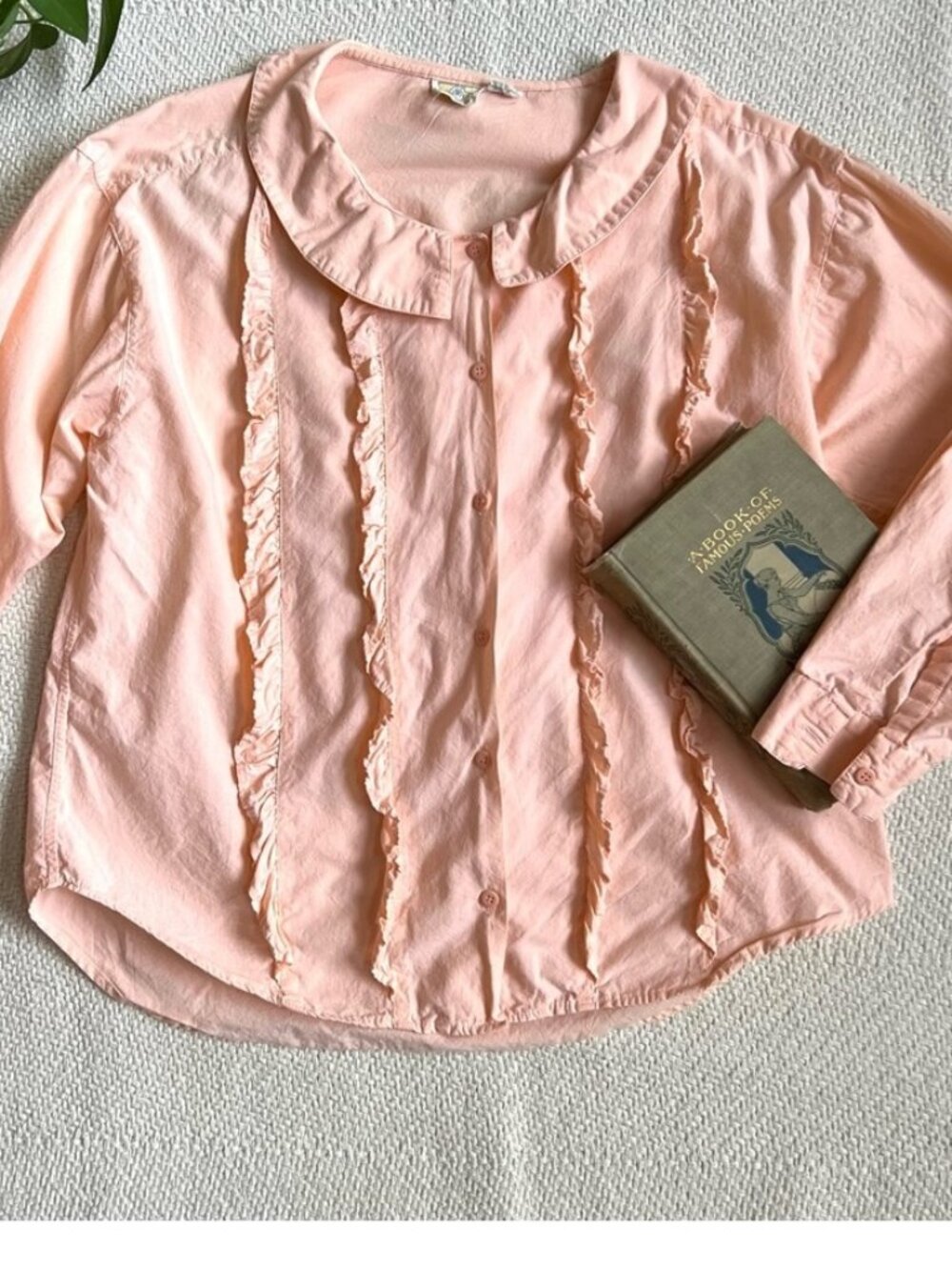 Light Pink Cottagecore Button Down Cotton Shirt